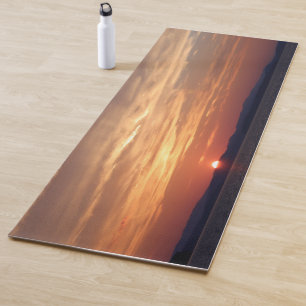 Orange Purple Lakeview Sunset - Yoga Mat purple