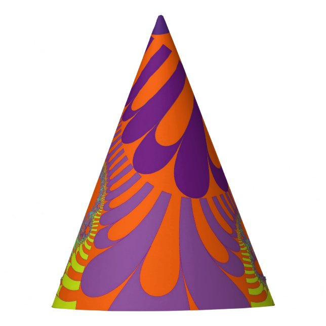 Orange Purple Mod Party Hat (Front)