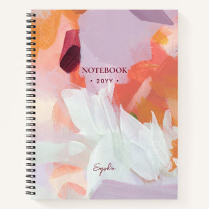 Orange & Purple   Modern Abstract Art Personalised Notebook