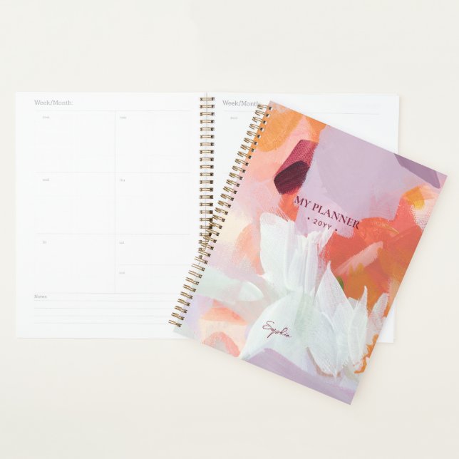 Orange & Purple | Modern Abstract Art Personalized Planner (Display)