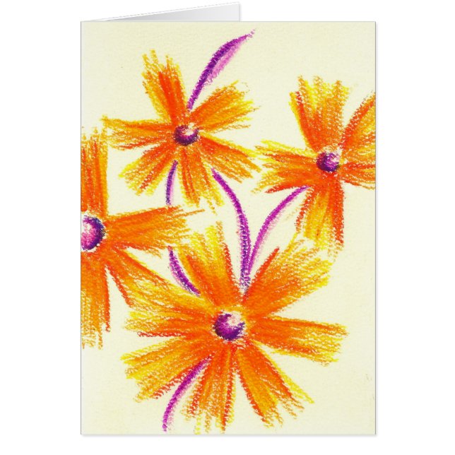 Orange Purple Pastel Flowers (Front)
