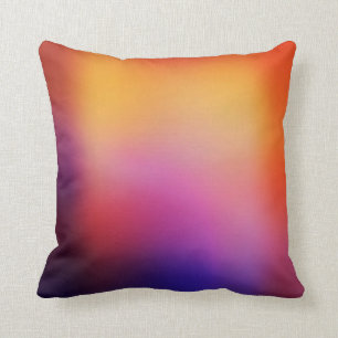 Orange Purple Pink and Yellow Abstract Glow Modern Cushion