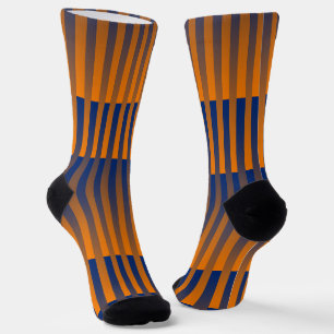 Orange Purple Striped Pattern Socks