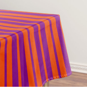Orange Purple Stylish Stripes Pattern Design Tablecloth