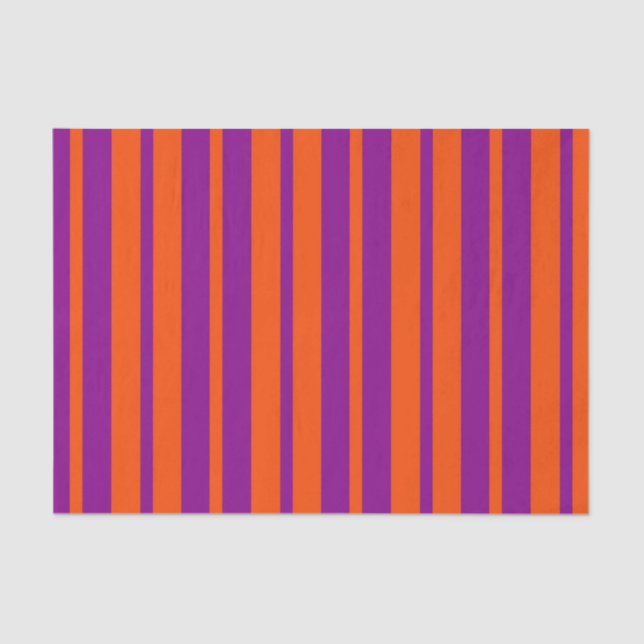 Orange Purple Stylish Stripes Pattern Design  Tissue Paper (Front)