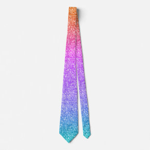 Orange Purple & Turquoise Glitter & Sparkles Tie