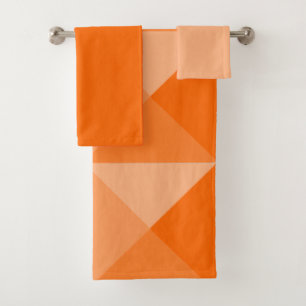 Orange Pyramids Bath Towel Set