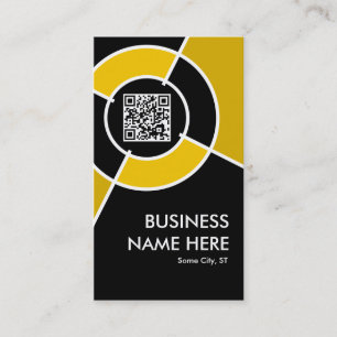 orange QR code and logo target Business Card