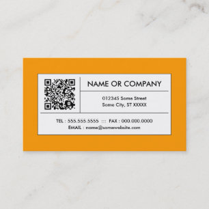 orange QR code Business Card