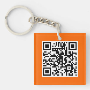 Orange QR CODE Custom Key Chain
