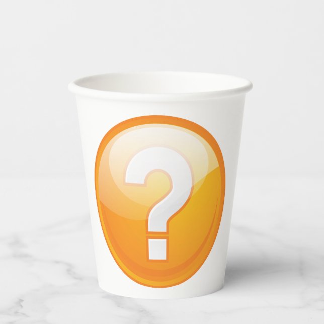 Orange Question Mark Bold Modern Symbol Paper Cups (Front)