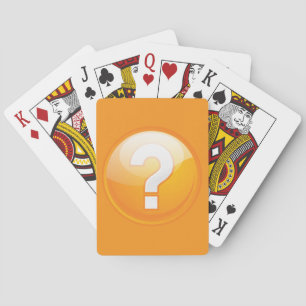 Orange Question Mark Bold Modern Symbol Playing Cards