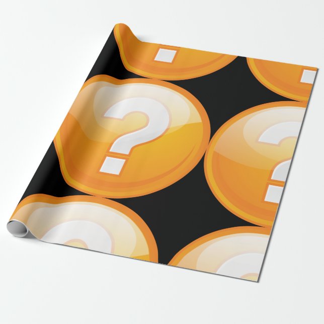 Orange Question Mark Bold Modern Symbol Wrapping Paper (Unrolled)