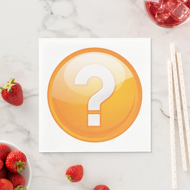 Orange Question Mark Paper Napkins (Creator Uploaded)