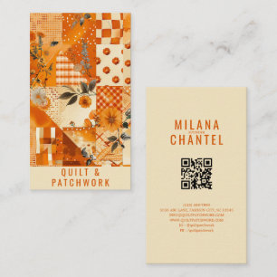 Orange Quilt Patchwork Handmade Clothing Business Card