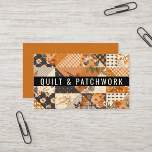 Orange Quilt Patchwork Handmade Clothing Business Card