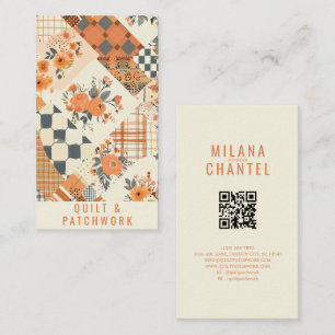 Orange Quilt Patchwork Handmade Clothing Business Card