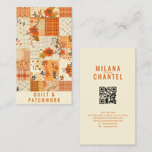 Orange Quilt Patchwork Handmade Clothing Business Card