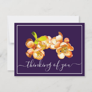 Orange Quince Violet Background Thinking Of You Postcard