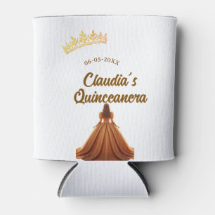 Orange quinceanera princess crown birthday name da can cooler