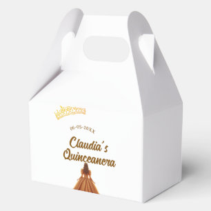Orange quinceanera princess crown birthday name da favour box
