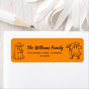 Orange Quirky Hand Drawn Doodle Ghost Halloween