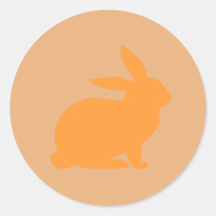 Orange Rabbit Classic Round Sticker