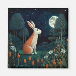 Orange Rabbit in the Moonlight Magnet