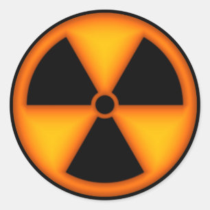 Orange Radiation Symbol Sticker