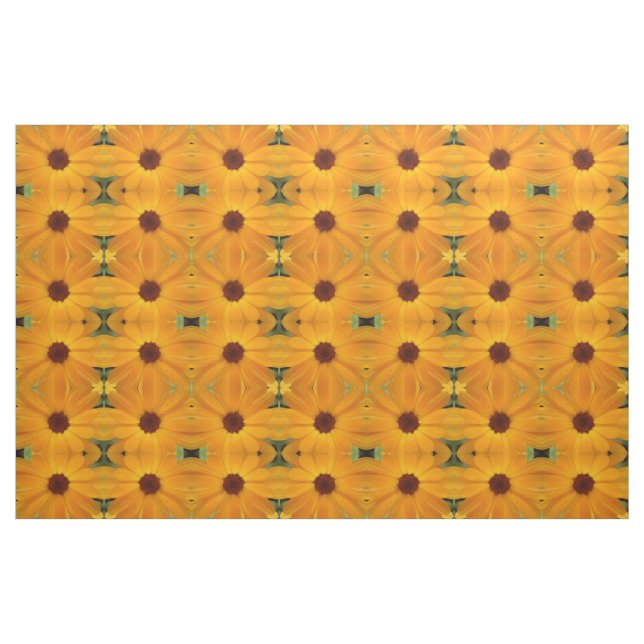 Orange Rain Daisy Floral Patterned Fabric (Fat Quarter)