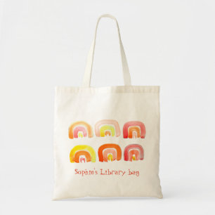 Orange rainbow cute library bag