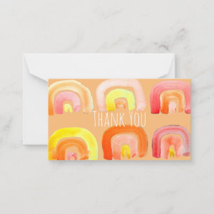 Orange rainbow cute retro art card