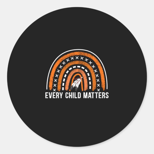 Orange Rainbow Every Child Matters Orange Day Classic Round Sticker (Front)