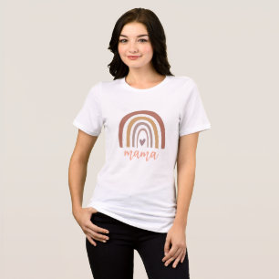 Orange Rainbow heart Mama T-Shirt Tri-Blend Shirt