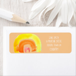 Orange Rainbow love watercolor