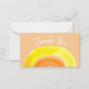 Orange Rainbow love watercolor Card