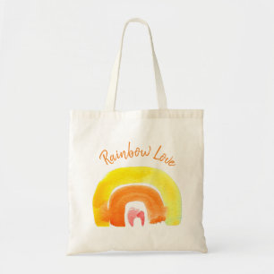Orange Rainbow love watercolor Tote Bag