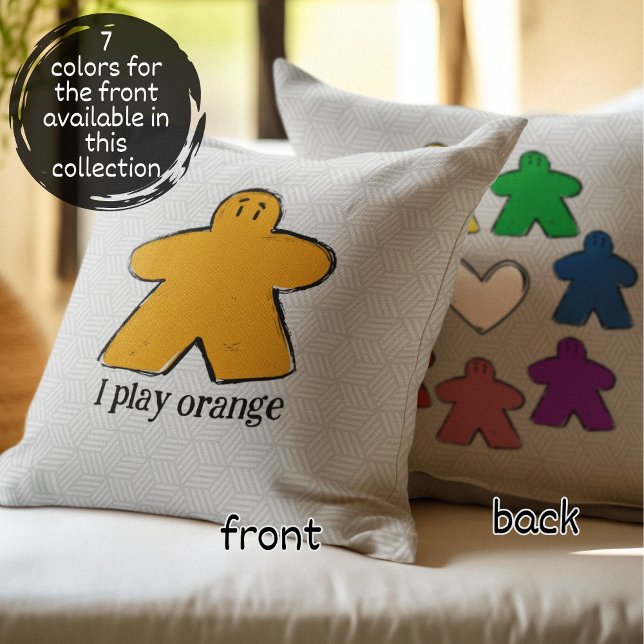 Orange Rainbow Meeple Board Game Love  Cushion (Creator Uploaded)