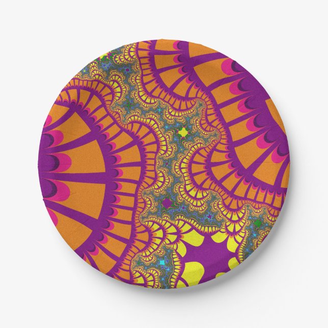 Orange Rainbow Remix Paper Plate (Front)