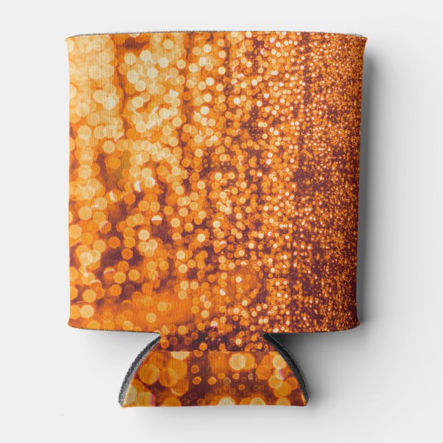 Orange raindrops on glass, abstract background. can cooler (Front)