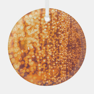 Orange raindrops on glass, abstract background. glass tree decoration