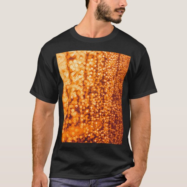Orange raindrops on glass, abstract background. T-Shirt (Front)