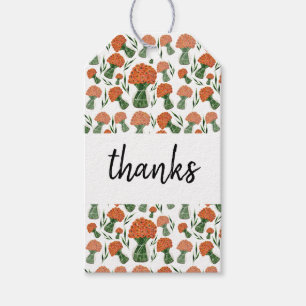 Orange Ranunculus Flowers Watercolor Gift Tags