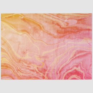 Orange red Abstract Marble Tissue Paper