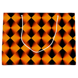Orange Red and Black Pattern Large Gift Bag