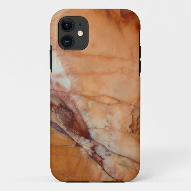 Orange Red and White Marble Case-Mate iPhone Case (Back)