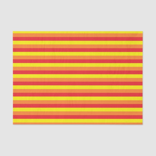 Orange, Red and Yellow Stripes Tissue Paper (Front)
