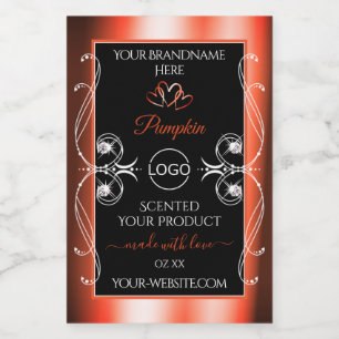 Orange Red Black Product Labels Ornaments Add Logo