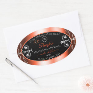 Orange Red Black Product Labels Ornaments Add Logo