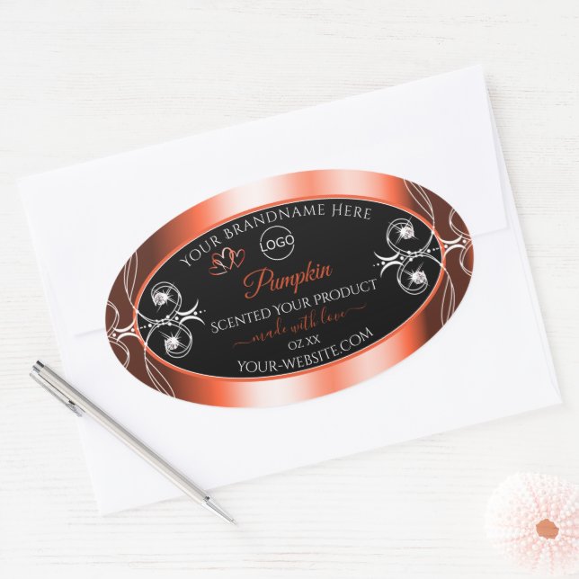 Orange Red Black Product Labels Ornaments Add Logo (Envelope)